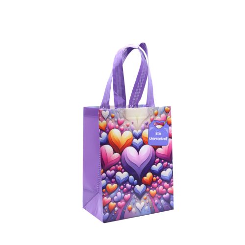 Szivek  kicsi - ajándék táska 26*20 cm
