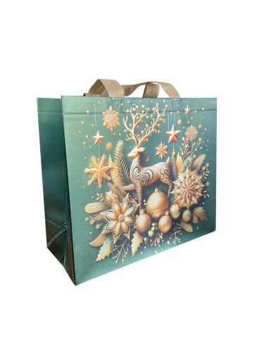 35x30x15 Aranyszarvas metallic közepes - bevásárlótáska