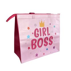 35x30x15 cm Girl boss cipzáras - bevásárlótáska