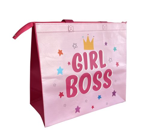 35x30x15 cm Girl boss cipzáras - bevásárlótáska